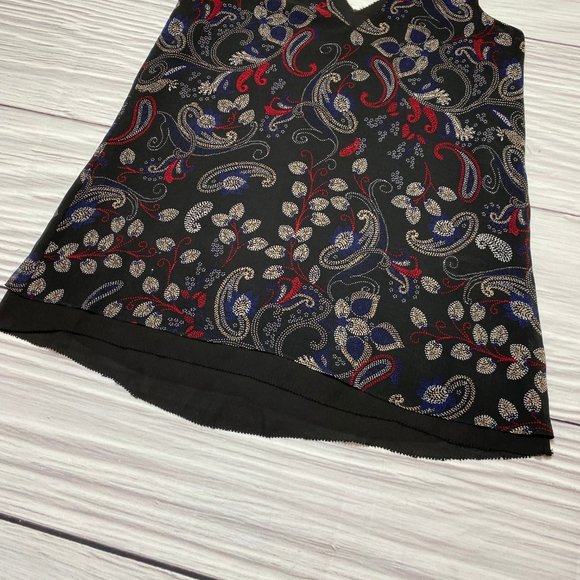Sanctuary Double Layer V Neck Tank Black Paisley - Picture 5 of 12